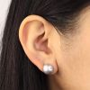 Aretes perla plata gris