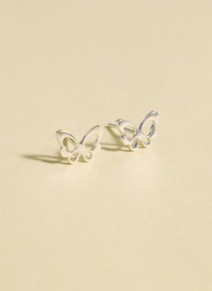 Aretes mariposa plata