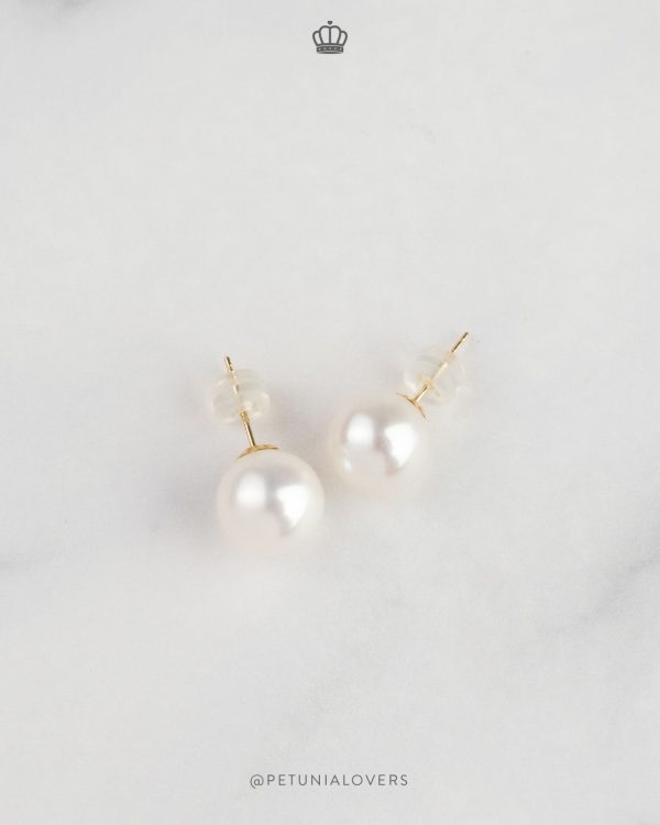 Aretes Perla Oro 10mm - Imagen 2