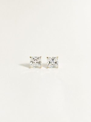Aretes Stud cuadrado 6 mm