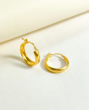 Argollas media caña dorado