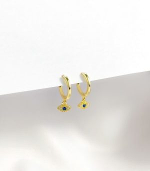 Argollas ojito mini colgante