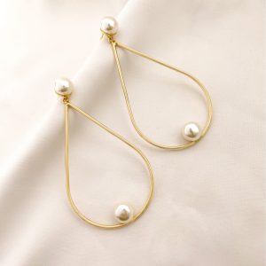 Aretes gota perla