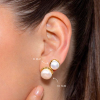 Aretes Media Perla dorado