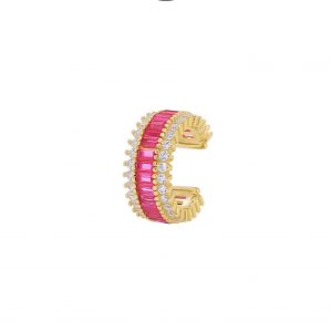 Ear cuff Baguette Fucsia