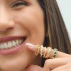 Anillo rivier completo dorado