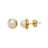 Aretes Media Perla dorado