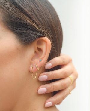 Aretes punto de luz opalo