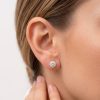 Aretes Solitario Bezel 6mm