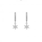 Argollas roseta colgante plata