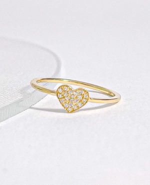 Anillo corazon diamantes