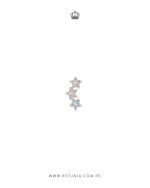 Piercing trio de flores dorado