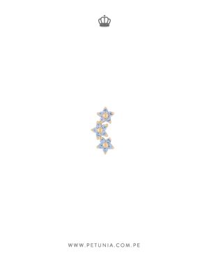 Piercing trio de flores dorado