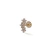 Piercing trio de flores dorado