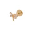 Piercing libelula amarillo cristal