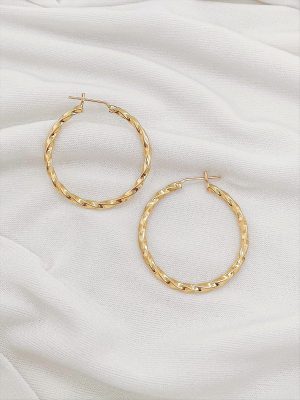 Argollas Entorchadas 3cm Oro