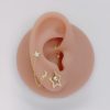 Aretes estrella cristal dorado