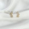 Aretes trio de flores amarillo