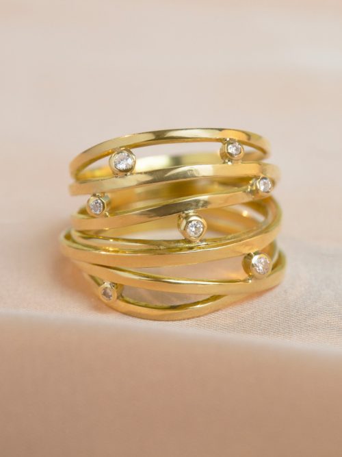 anillo tejido Anillo tejido diamantes