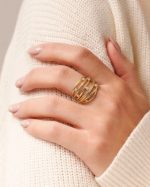 Anillo tejido diamantes - Imagen 2