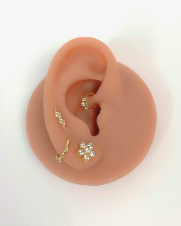 Piercing argolla trio punto de luz