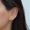 Aretes star petit cristal blanco