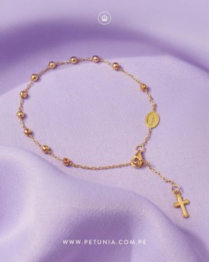 Pulsera cruz oro