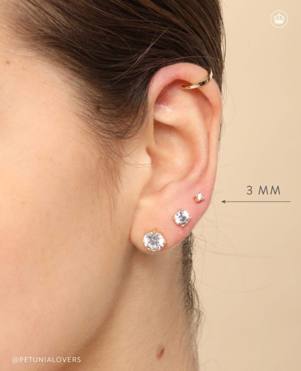 Aretes Cosmopolitan 3 mm - Imagen 2