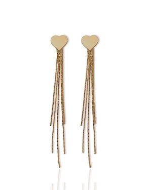 Aretes corazon plumas