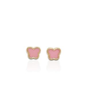 Aretes mariposa enamel pink