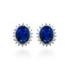 Aretes Diana azul oval