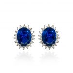 Aretes Diana azul oval