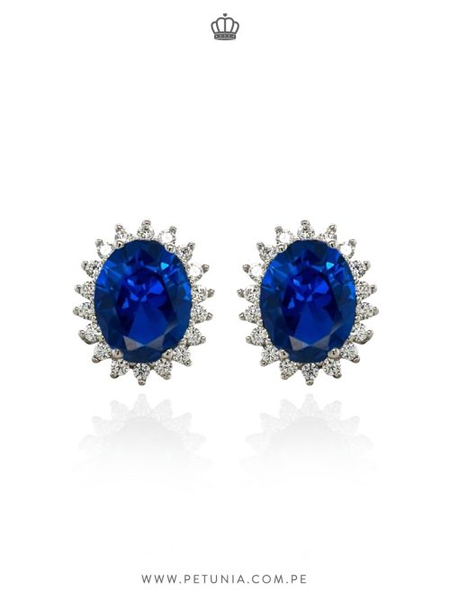 Aretes Diana azul oval