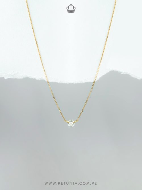 Cadena Solitario Diamante 0.20