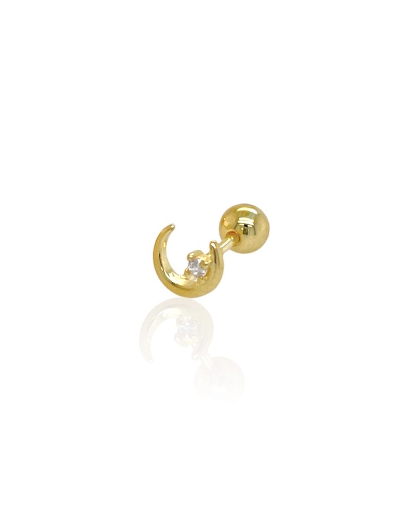 Orecchini Piercing A Luna In Argento 925 - Gioiello XENOX Di Alta Qualità Per Donna