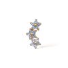 Piercing trío flores celeste enroscable