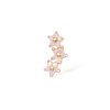 Piercing trio de flores opalo blanco
