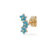 Piercing trio de flores turquesa