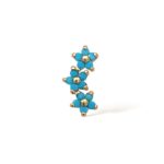 Piercing Trio de Flores turquesa 8 mm