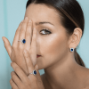 Aretes Diana azul oval