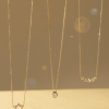 Cadena solitario bezel diamante oro 18k