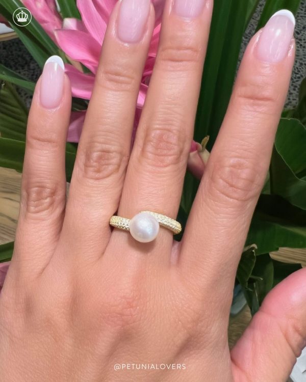 Anillo pave perla