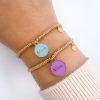 Pulsera Mom colgante celeste