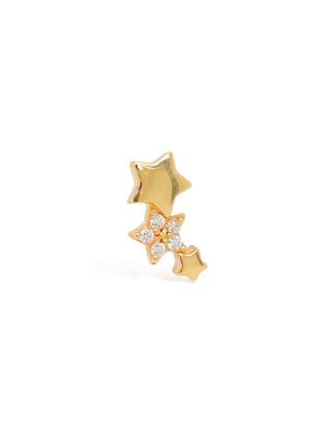 Piercing estrella cristal plana