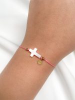 Pulsera Agustina cruz nacar coral
