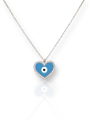 Cadena ojo corazon turquesa