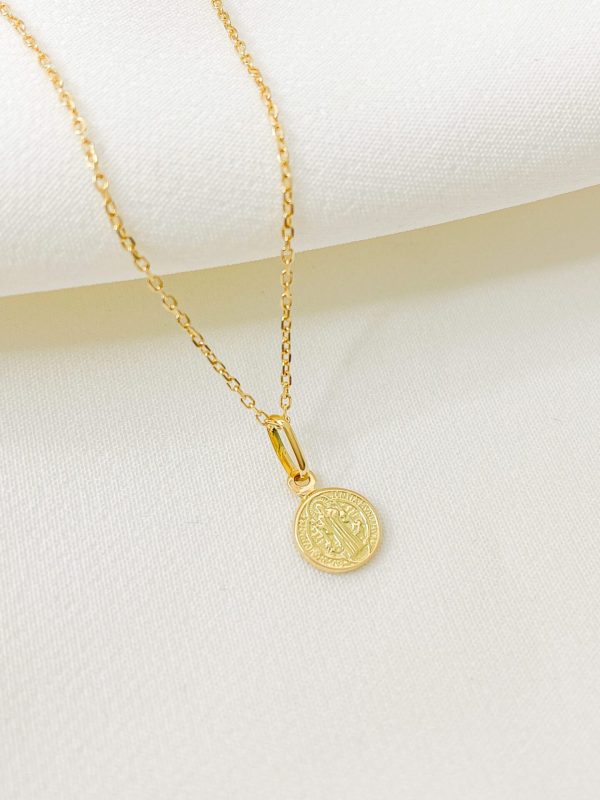 Dije San Benito mini oro - Imagen 2