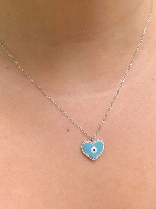 Cadena ojo corazon turquesa - Imagen 2