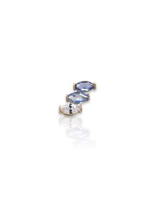 Arete triple baguette azul