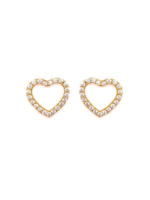 Aretes corazon calado cristal